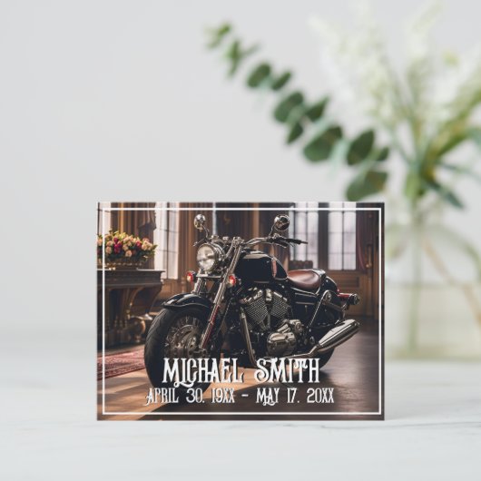 Mooie Motorfiets Viering van het Leven Briefkaart (Staand voorkant)