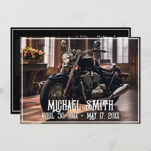 Mooie Motorfiets Viering van het Leven Kaart (Voorkant / Achterkant)