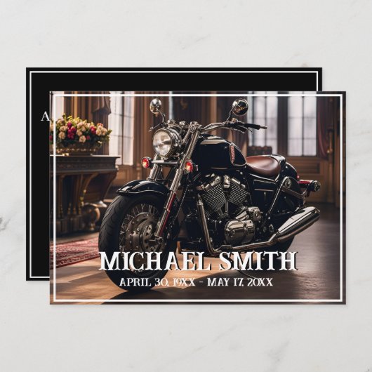 Mooie Motorfiets Viering van het Leven Kaart (Voorkant / Achterkant)