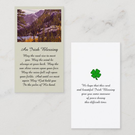 Mooie Mountain Lake Sympathie Kaart Visitekaartje (Voorkant / Achterkant)