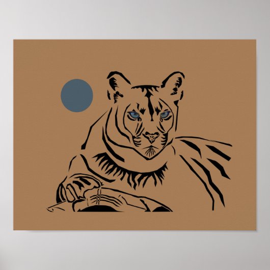 Mooie Mountain Lion Matte Poster (Voorkant)
