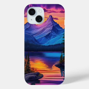 Mooie Mountain Sunset Lake Natuur Schilderachtig iPhone 15 Case