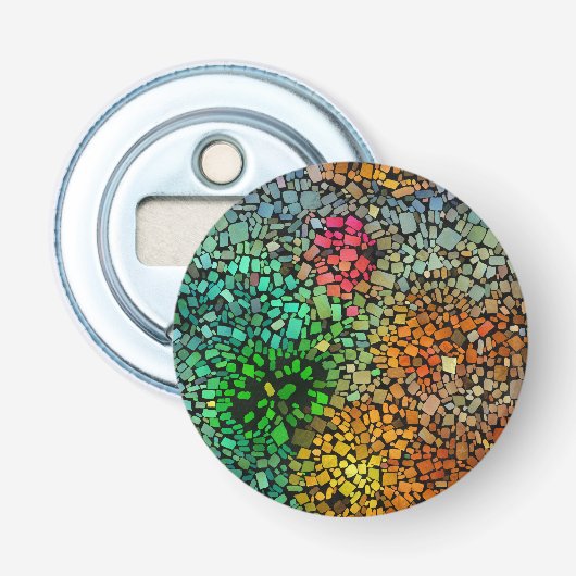 Mooie mozaïek button flesopener (Voorkant)