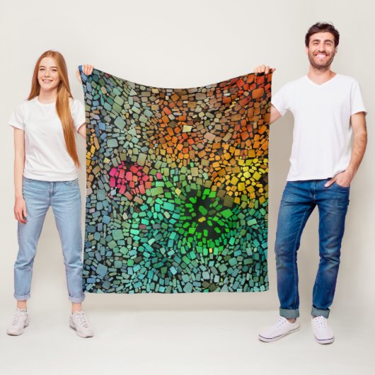 Mooie mozaïek fleece deken (In situ)