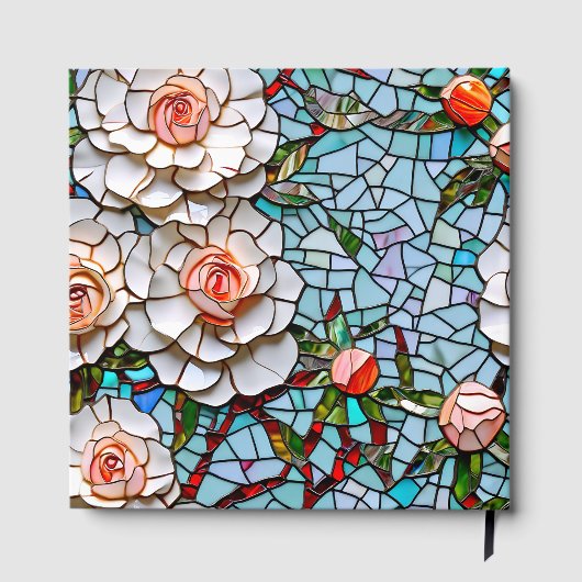 Mooie Mozaïek Glas in lood en Tegel bruiloft Gastenboek (Achterkant)