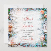 Mooie Mozaïek Glas in lood en Tegel bruiloft Kaart (Achterkant)