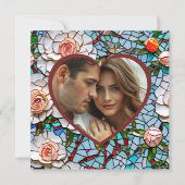 Mooie Mozaïek Glas in lood en Tegel bruiloft Kaart (Voorkant)