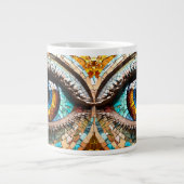 Mooie mozaïek glas-in-lood oog ontwerp  grote koffiekop (Voorkant)