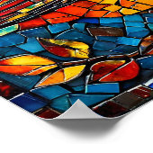 Mooie mozaïek vogel poster (Hoek)