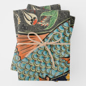 Mooie mozaïekvis en kleurrijke vis inpakpapier vel (In situ)