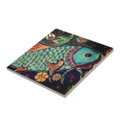 Mooie mozaïekvis en kleurrijke vis tegeltje (Zijkant)