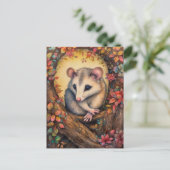Mooie muis in het herfst bos kunst Briefkaart (Staand voorkant)