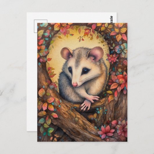 Mooie muis in het herfst bos kunst Briefkaart (Voorkant / Achterkant)