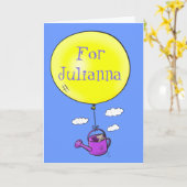 Mooie muis met ballon cartoon illustratie kaart (Gele Bloem)