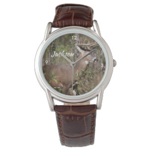 Mooie Mule Deer met grote rack Horloge