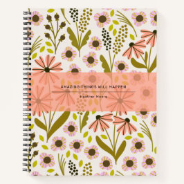 Mooie Multi-bloem Patroon Spiraal Notebook Notitieboek