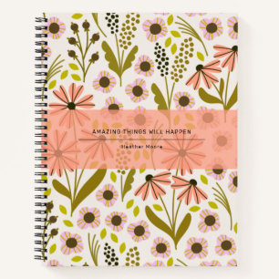 Mooie Multi-bloem Patroon Spiraal Notebook Notitieboek