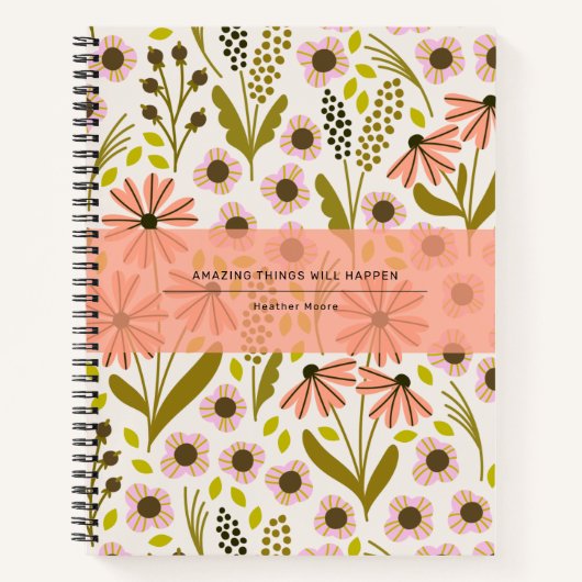 Mooie Multi-bloem Patroon Spiraal Notebook Notitieboek (Voorkant)