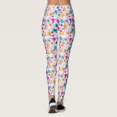 Mooie multi kleur elegante bloem patroon leggings (Achterkant)
