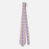 Mooie multi kleur elegante bloem patroon stropdas (Voorkant)