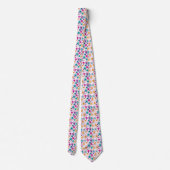 Mooie multi kleur elegante bloem patroon stropdas (Achterkant)