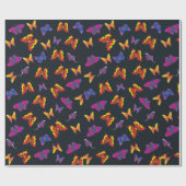 Mooie multikleurenvlinders cadeaupapier (Vlak)