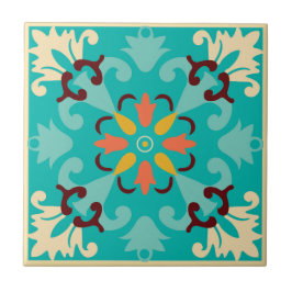 💚 mooie munt en gele Azulejos, Tegeltje