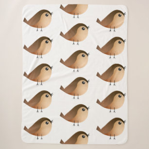 Mooie Mus Vogel Cartoon Sherpa Deken
