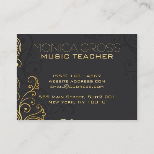 Mooie Musical Note Luxe design Visitekaartje (Achterkant)