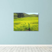 Mooie Mustard Seed Fields California Foto Canvas Afdruk (Insitu (Houten vloer))