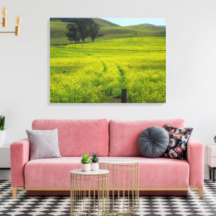 Mooie Mustard Seed Fields California Foto Canvas Afdruk