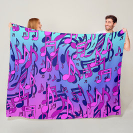 Mooie muziek Aqua blauw Roze Opgewekt Warm fleece Deken