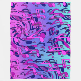 Mooie muziek Aqua Blue Pink Upbeat Artsy Fleece Deken