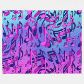 Mooie muziek Aqua Blue Roze superversleten Warm Fl Fleece Deken (Voorkant (Horizontaal))