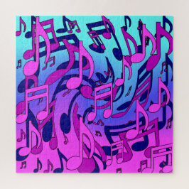 Mooie muziek Draaiende muzieknoten Kleurrijke kuns Legpuzzel