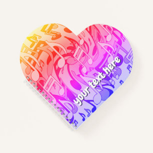 Mooie muziek Happy Colors levendige muzieknoten Notitieboek