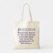 Mooie muziek is de kunst - muziekquote tote bag (Achterkant)