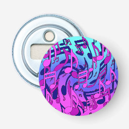 Mooie muziek Kleurrijk Leven dig Muziekaal patroon Button Flesopener