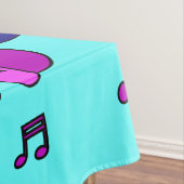 Mooie muziek, kleurrijke zwevende notities roze Aq Tafelkleed (Voorbeeld)