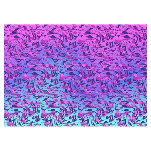 Mooie muziek, kleurrijke zwevende notities roze Aq Tafelkleed (Voorkant (Horizontaal))