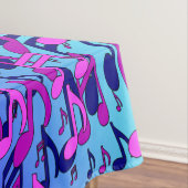 Mooie muziek, kleurrijke zwevende notities roze Aq Tafelkleed (Voorbeeld)