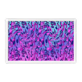 Mooie muziek levendig kleurrijk, optimistisch desi acryl dienblad