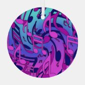 Mooie muziek levendig kleurrijk, optimistisch desi glas ornament (Achterkant)