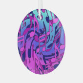 Mooie muziek levendig kleurrijk, optimistisch desi glas ornament (Voorkant links)