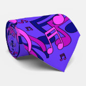 Mooie muziek levendige notities Blauw Paars roze Stropdas (Opgerold)