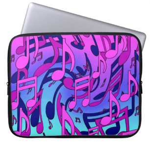 Mooie muziek muzieknoten levendig opgewekt artisti laptop sleeve