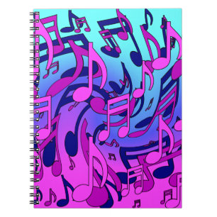 Mooie muziek muzieknoten levendig opgewekt artisti notitieboek