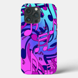 Mooie muziek muzikaal patroon roze paars aqua Case-Mate iPhone case
