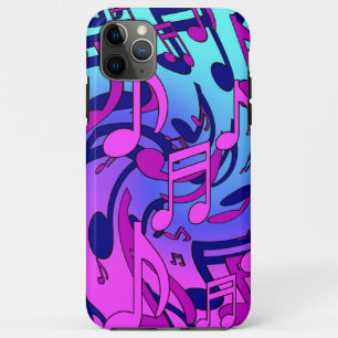 Mooie muziek muzikaal patroon roze paars aqua Case-Mate iPhone case