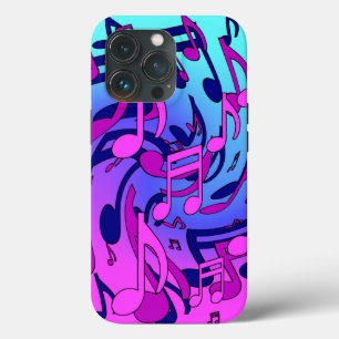 Mooie muziek muzikaal patroon roze paars aqua Case-Mate iPhone case